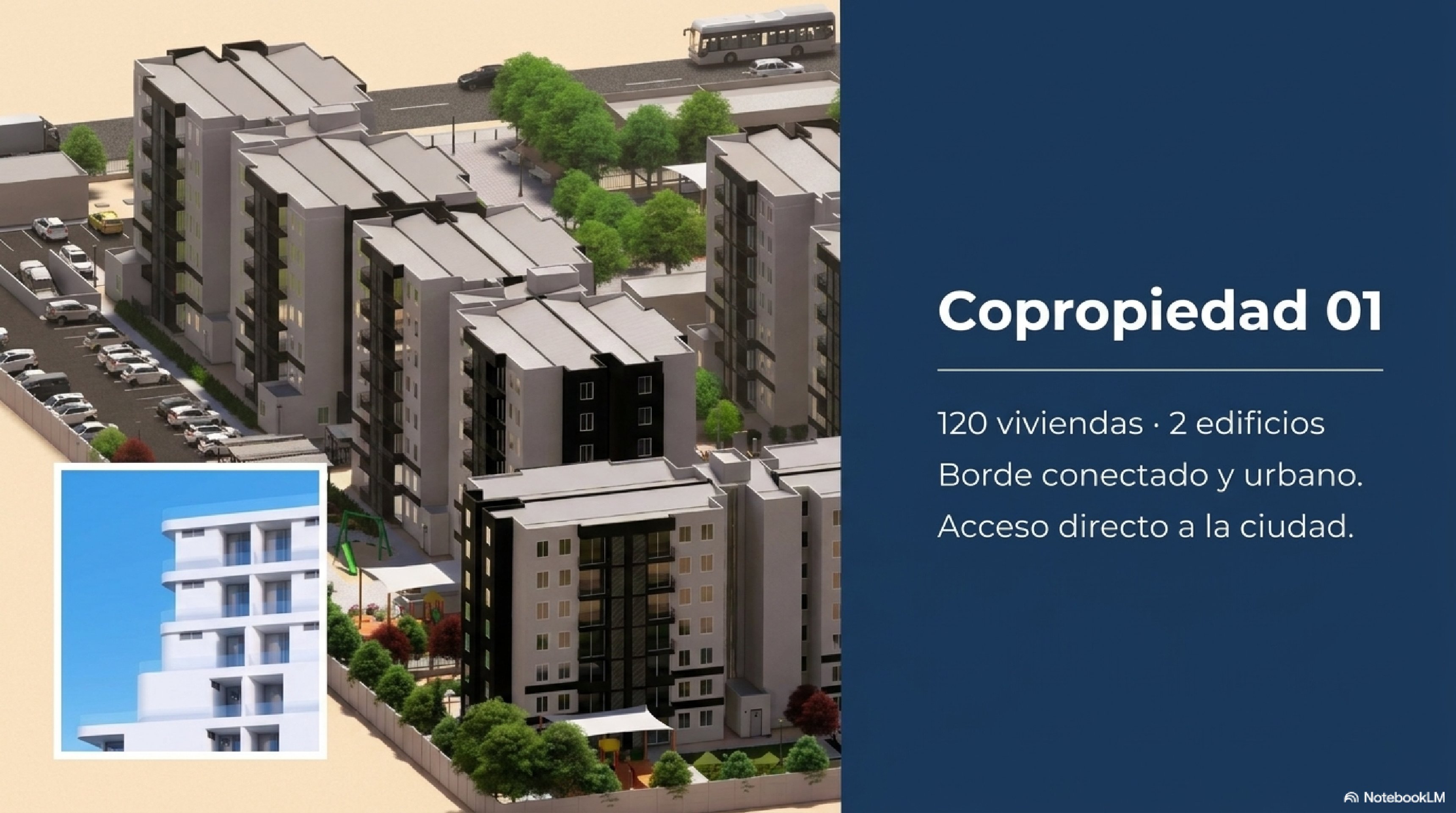 Render del conjunto de vivienda del comité